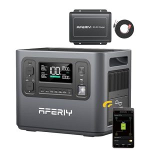 AFERIY P210 Portable Power Station with DC600, 2048Wh LFP Backup, 600W Alternator Charger, 6X Faster Than Cigarette Chargers, Compatible with 95% AFER