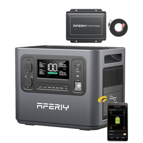 AFERIY P210 Portable Power Station with DC600, 2048Wh LFP Backup, 600W Alternator Charger, 6X Faster Than Cigarette Chargers, Compatible with 95% AFER
