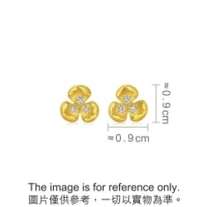 'Blossom' 999 Gold Diamond Flower Earrings