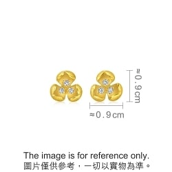 'Blossom' 999 Gold Diamond Flower Earrings