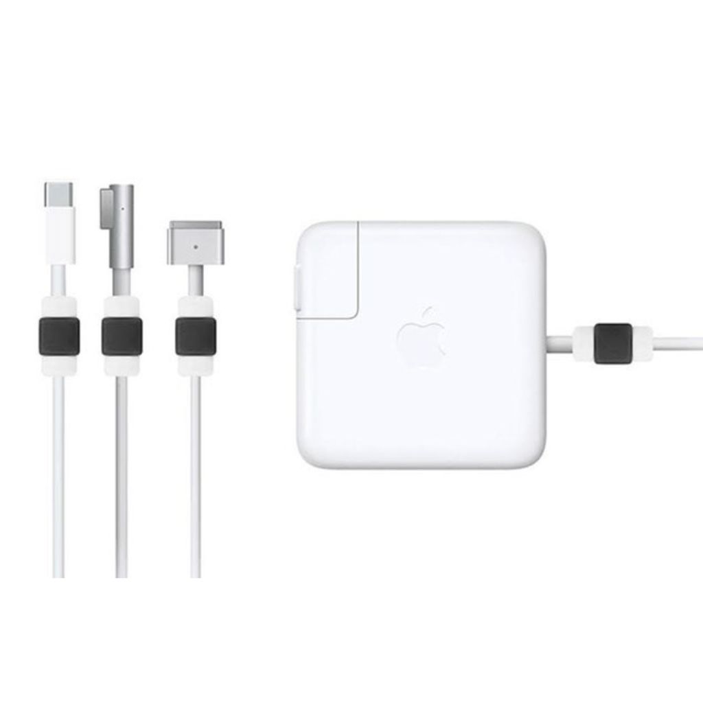 Cable Protectors for Apple MacBook Chargers (6-Pack) - Black