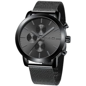 CRRJU Mens Stylish Casual Quartz Watches for Men Luxury Waterproof Calendar Chronograph Japan Movement Wristwatches M-GREY
