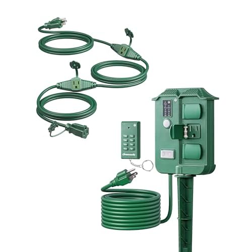 DEWENWILS Outdoor Power Stake Timer, Outdoor Extension Cord