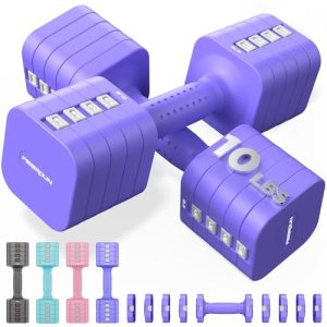 FEIERDUN 5-in-1 Adjustable Dumbbell Set of 2, 12LBS/20LBS Hand Weights for Women, Men, 1s-Adjust Dual-Stable Dumbbell Set for Women Home Gym & Outdoor