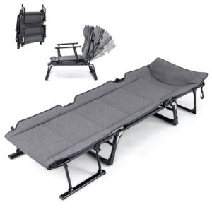 Folding Camping Cot with Mattress