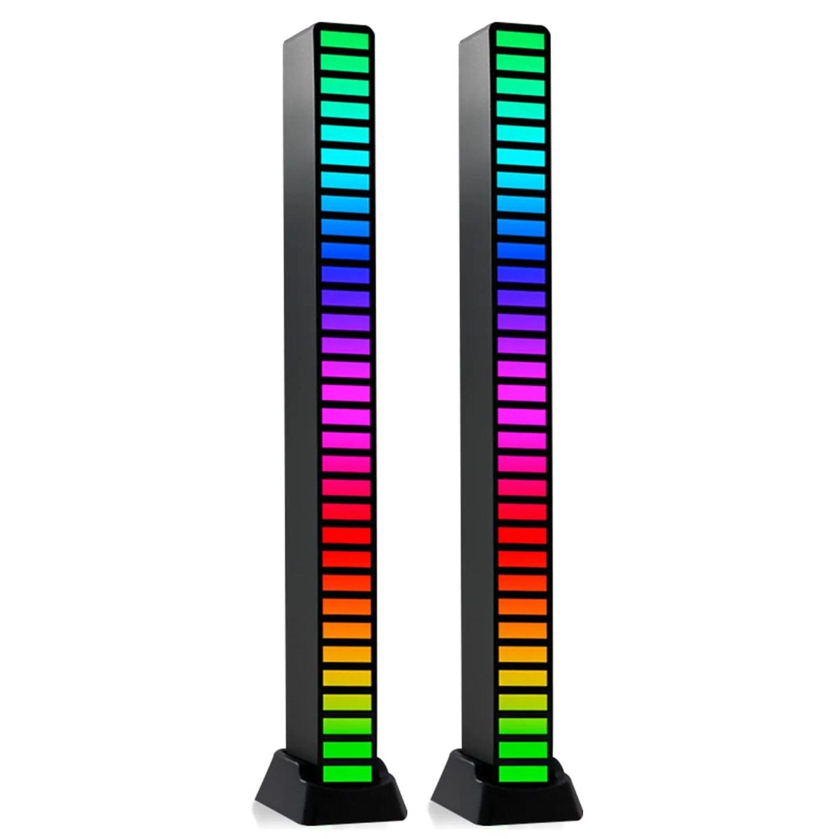 GetLit Sound-Activated Multi-Color Light Bar (2-Pack) - Black