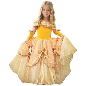Girls Cinderella Costumes Halloween Princess Dress Up Fancy Birthday Party Ball Gown Belle 8-9 Years