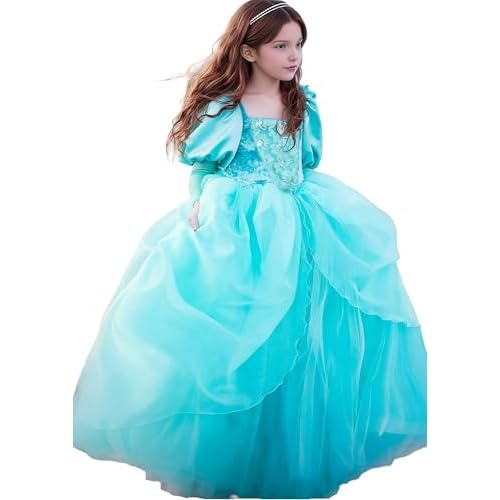 Girls Cinderella Costumes Halloween Princess Dress Up Fancy Birthday Party Ball Gown Mermaid 2 8-9 Years