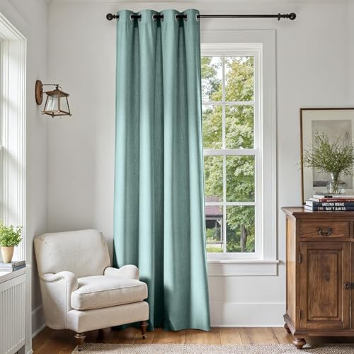 JINCHAN Linen Textured Curtains for Living Room Darkening Bedroom Curtains Thermal Insulated Curtains Living Room Linen Look Curtains Window Drape Sin