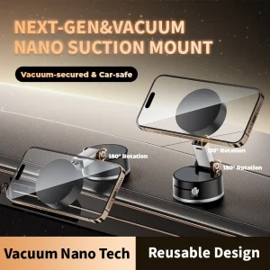 Magnetic Phone Holder, Vacuum Suction Cup Magnetic Phone Holder, Multifunctional Phone Stand for Home Office, Phone Accessories for iPhone & Android,