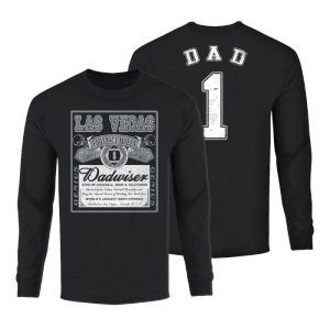 Men's Dadwiser Football Long Sleeve Shirt - Las Vegas - Black / 2XL