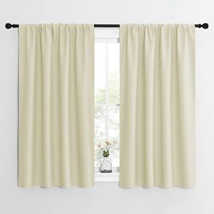 NICETOWN Kitchen Curtains, Short Blackout Curtains & Drapes, Home Decoration Privacy Thermal Insulated Curtains for Unicorn Theam Room (Beige, 42" Wid