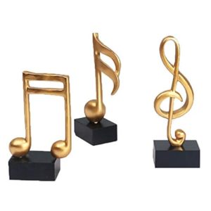 Notakia 3Pcs Music Decorations for Home Gold Music Note Decor for Living Room