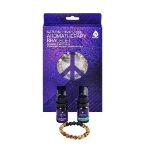 Pursonic® Lava Stone Aromatherapy Bracelets with Essential Oils - Lavender & Peppermint