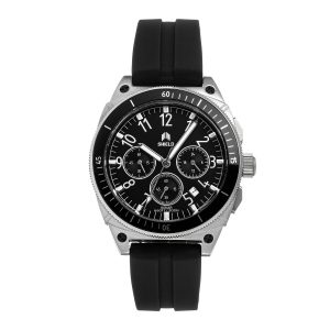 Shield™ Sonar Chronograph Strap Watches with Date - Black/Silver