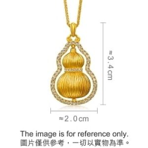 'The Oriental' 999.9 Gold Diamond Gourd Necklace