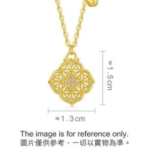 'The Oriental' 999 Gold Diamond Four Harmonious Joys Necklace