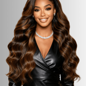 UNice Brown Balayage 4x4 Lace Closure With 3Pcs Body Wave Bundles