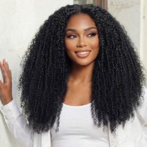UNice Bye-Bye Knots™ 7x5 Lace Middle Part Micro Twist Curly Wig with Finger Coils End for Natural Afro Texture