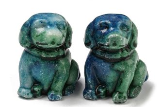 Imperial Jasper Dyed Dog Figurine Home Decoration