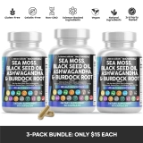 Are there any known side effects or precautions when taking Clean Nutra 3-Pack | MultiMineral Sea Moss, Black Seed Oil, Ashwagandha & Turmeric – Health & Wellness Supplement Capsule Healthcare Edible Fitness?