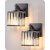 EDISHINE Hardwired Bathroom Light Fixtures, Modern Wall Sconces Set of Two, Crystal Bathroom Vanity Llight, Indoor Lighting Fixtures Over Mirror, Blac