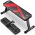 FLYBIRD Flat Bench, Foldable Flat Weight Bench Easy Assembly for Strength Training Bench Press, 600/1000 LBS 2 Versions A-Red