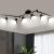 LTBLIGHT Track Lighting Fixtures Ceiling, 6-Head Adjustable LED Track Lighting Kit, Black Metal Directional Rotatable Ceiling Light Fixture for Kitche