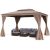 Outdoor Double Roof Gazebo Tent – Coffee